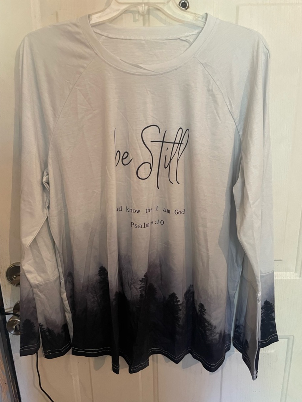 C0037 Be Still Long Sleeve Tee with Forest Ombre